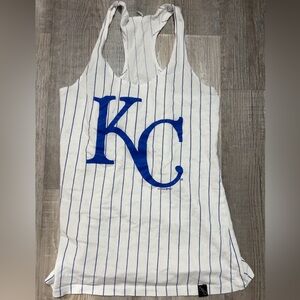White and Blue Striped KC Royals Tank Top
